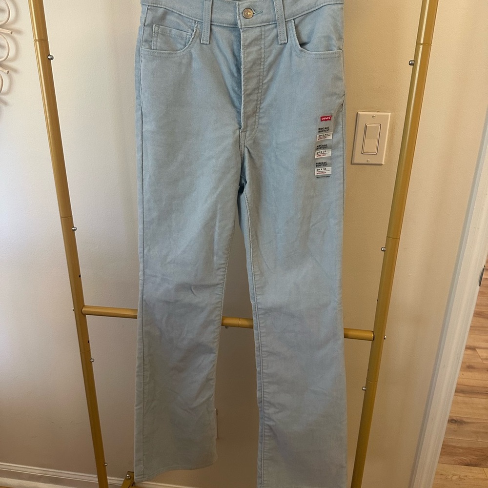 Levi's Light Blue High-Waisted Corduroy Jeans